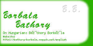 borbala bathory business card